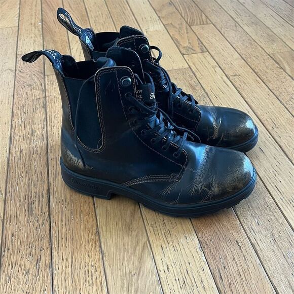 Blundstone Women's Brown Leather Lace-Up Boots Durable Outsole - Picture 2 of 9